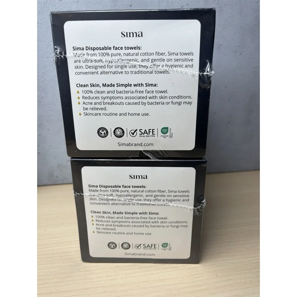 Sima Disposable Face Towels for Drying 100% Cotton Face Wipes‎ 2 Boxes Of 50